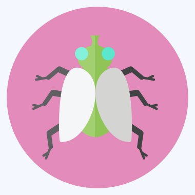 Simge Sineği. Hayvan sembolü için uygun. Düz stil. Basit dizayn edilebilir. tasarım şablonu. Basit gösterim