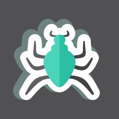 Çıkartmalı Örümcek Böceği. Hayvan sembolü için uygun. Basit dizayn edilebilir. tasarım şablonu. Basit gösterim