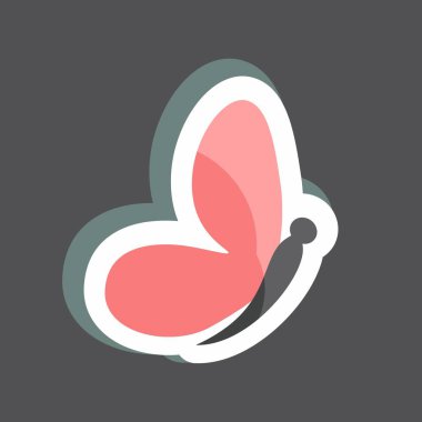 Etiket Kelebek 2 Hayvan sembolü için uygun. Basit dizayn edilebilir. tasarım şablonu. Basit gösterim