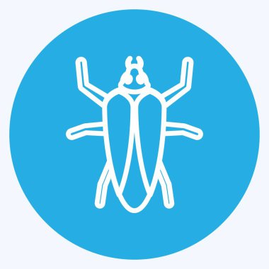 Simge Hamamböceği. Hayvan sembolü için uygun. Mavi gözlü. Basit dizayn edilebilir. tasarım şablonu. Basit gösterim