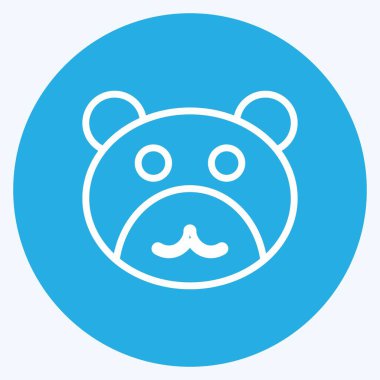 Simge Ayısı. Hayvan sembolü için uygun. Mavi gözlü. Basit dizayn edilebilir. tasarım şablonu. Basit gösterim