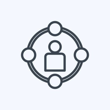 İkon Sosyal Çemberi. Dijital web sembolü için uygun. Sıra tarzı. Basit dizayn edilebilir. tasarım şablonu. Basit gösterim