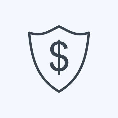 İkon Sigortası. Dijital web sembolü için uygun. Sıra tarzı. Basit dizayn edilebilir. tasarım şablonu. Basit gösterim