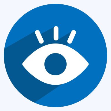 Simgesel Vizyon. Dijital web sembolü için uygun. Uzun gölge tarzı. Basit dizayn edilebilir. tasarım şablonu. Basit gösterim