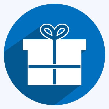 Simge Özel Hediye. Dijital web sembolü için uygun. Uzun gölge tarzı. Basit dizayn edilebilir. tasarım şablonu. Basit gösterim