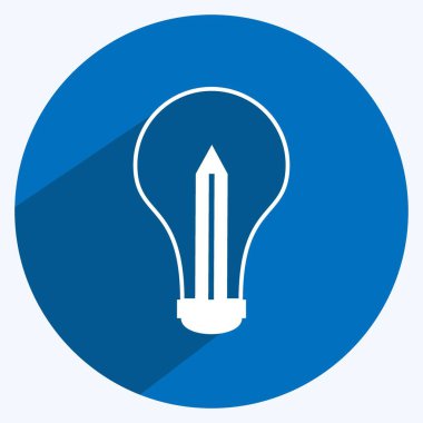 Simgesel Yaratıcı Süreç. Dijital web sembolü için uygun. Uzun gölge tarzı. Basit dizayn edilebilir. tasarım şablonu. Basit gösterim