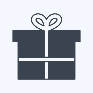 Simge Özel Hediye. Dijital web sembolü için uygun. Kabartma tarzı. Basit dizayn edilebilir. tasarım şablonu. Basit gösterim