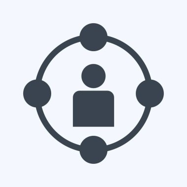 İkon Sosyal Çemberi. Dijital web sembolü için uygun. Kabartma tarzı. Basit dizayn edilebilir. tasarım şablonu. Basit gösterim