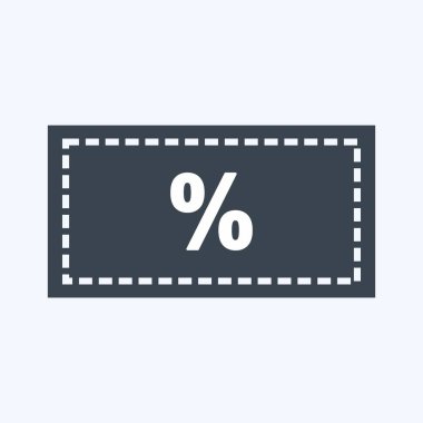 Simge İndirimi. Dijital web sembolü için uygun. Kabartma tarzı. Basit dizayn edilebilir. tasarım şablonu. Basit gösterim