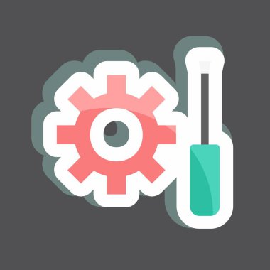 Çıkartma Teknik Servisi. Dijital web sembolü için uygun. Basit dizayn edilebilir. tasarım şablonu. Basit gösterim