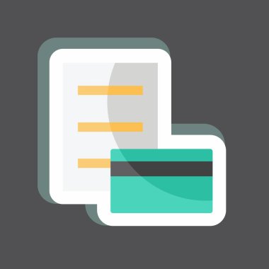 Çıkartma Kartla Öde. Dijital web sembolü için uygun. Basit dizayn edilebilir. tasarım şablonu. Basit gösterim