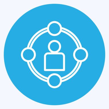 İkon Sosyal Çemberi. Dijital web sembolü için uygun. Mavi gözlü. Basit dizayn edilebilir. tasarım şablonu. Basit gösterim