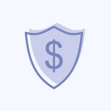 İkon Sigortası. Dijital web sembolü için uygun. İki ton stili. Basit dizayn edilebilir. tasarım şablonu. Basit gösterim