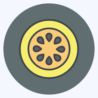 Icon Portakal Dilimi. Spa sembolü için uygun. renk arkadaşı stili. Basit dizayn edilebilir. tasarım şablonu. Basit gösterim