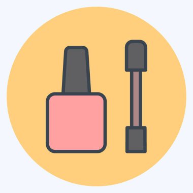 Simge Tırnak Tedavi Ögeleri. Spa sembolü için uygun. renk arkadaşı stili. Basit dizayn edilebilir. tasarım şablonu. Basit gösterim