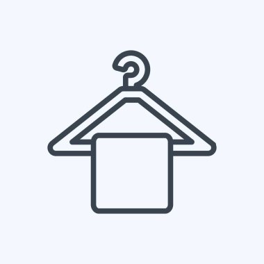 Havlu Asma Simgesi. Spa sembolü için uygun. Sıra tarzı. Basit dizayn edilebilir. tasarım şablonu. Basit gösterim