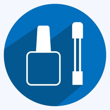 Simge Tırnak Tedavi Ögeleri. Spa sembolü için uygun. Uzun gölge tarzı. Basit dizayn edilebilir. tasarım şablonu. Basit gösterim