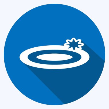 İkon Yüzen Çiçekler. Spa sembolü için uygun. Uzun gölge tarzı. Basit dizayn edilebilir. tasarım şablonu. Basit gösterim