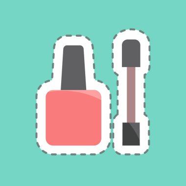 Çıkartma hattı çivi işleme malzemelerini kesti. Spa sembolü için uygun. Basit dizayn edilebilir. tasarım şablonu. Basit gösterim