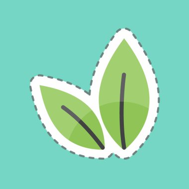 Çıkartma çizgisi Leaves 'i kesti. Spa sembolü için uygun. Basit dizayn edilebilir. tasarım şablonu. Basit gösterim