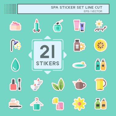 Spa etiketi kesik set. Spa sembolü için uygun. Basit dizayn edilebilir. tasarım şablonu. Basit gösterim
