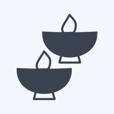 Simge Işıklı Kâseler. Spa sembolü için uygun. Kabartma tarzı. Basit dizayn edilebilir. tasarım şablonu. Basit gösterim