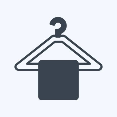 Havlu Asma Simgesi. Spa sembolü için uygun. Kabartma tarzı. Basit dizayn edilebilir. tasarım şablonu. Basit gösterim