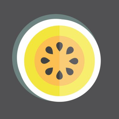 Portakal dilimli çıkartma. Spa sembolü için uygun. Basit dizayn edilebilir. tasarım şablonu. Basit gösterim