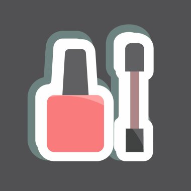 Çıkartma Tırnak Tedavi Malzemeleri. Spa sembolü için uygun. Basit dizayn edilebilir. tasarım şablonu. Basit gösterim