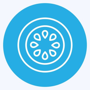 Icon Portakal Dilimi. Spa sembolü için uygun. Mavi gözlü. Basit dizayn edilebilir. tasarım şablonu. Basit gösterim