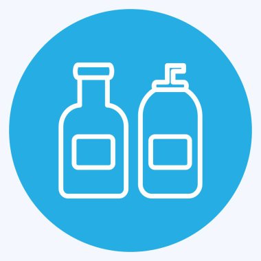 Simge krema şişeleri. Spa sembolü için uygun. Mavi gözlü. Basit dizayn edilebilir. tasarım şablonu. Basit gösterim