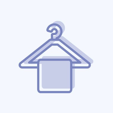 Havlu Asma Simgesi. Spa sembolü için uygun. İki ton stili. Basit dizayn edilebilir. tasarım şablonu. Basit gösterim