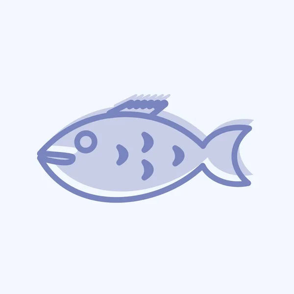 Icono Pez Payaso Adecuado Para Símbolo Del Mar Estilo Dos — Vector de stock