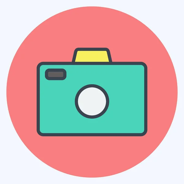 Icon Camera Suitable Photo Editing Symbol Color Mate Style Simple — Image vectorielle