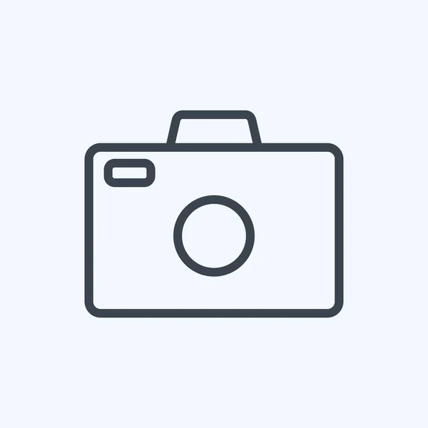 Icon Camera Suitable Photo Editing Symbol Line Style Simple Design — стоковый вектор