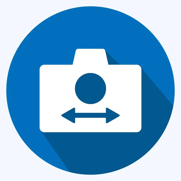 Icon Switch Camera Suitable Photo Editing Symbol Long Shadow Style — Vetor de Stock