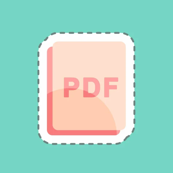Sticker Γραμμή Κοπεί Εικόνα Pdf Κατάλληλο Για Φωτογραφία Σύμβολο Επεξεργασίας — Διανυσματικό Αρχείο