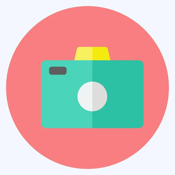 Icon相机 适用于摄影编辑符号 平坦的风格 简单的设计可以编辑 设计模板向量 简单的符号说明 — 图库矢量图片