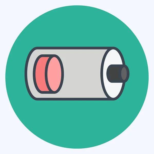 Icône Batterie Faible Adapté Symbole Interface Web Couleur Mate Style — Image vectorielle