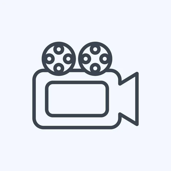 Icon Video Camera Suitable Web Interface Symbol Line Style Simple — Stockvektor