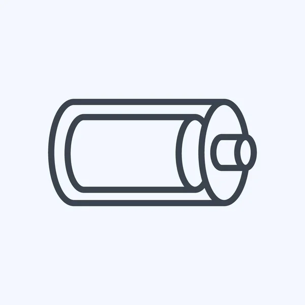 Ikona Plná Baterie Vhodný Pro Symbol Webového Rozhraní Styl Čáry — Stockový vektor