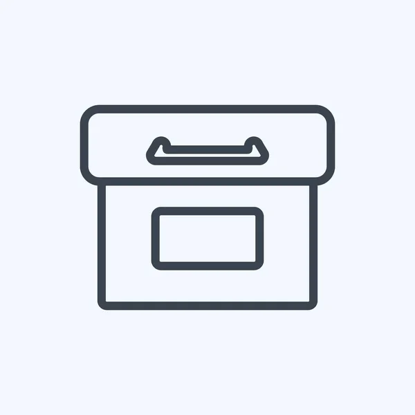 Icon Archive Suitable Web Interface Symbol Line Style Simple Design — Vetor de Stock