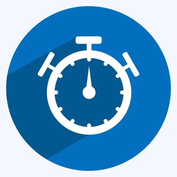 Icon Stopwatch Suitable Web Interface Symbol Long Shadow Style Simple — Wektor stockowy