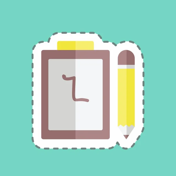 Sticker Line Cut Notepad Suitable Web Interface Symbol Simple Design — Wektor stockowy