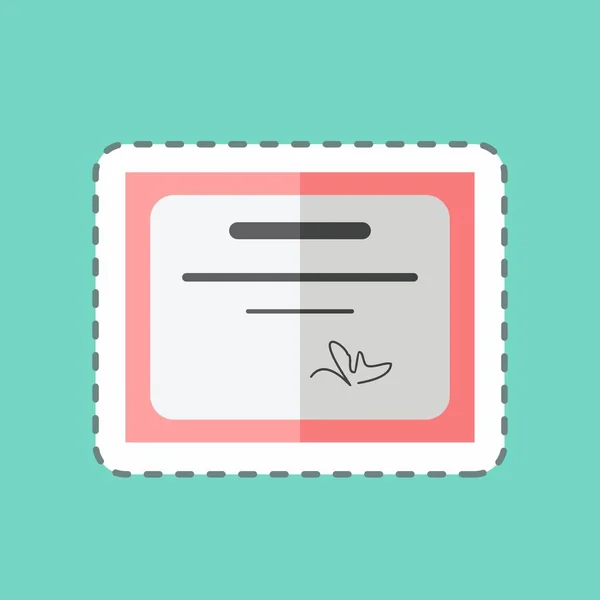 Sticker Line Cut Diploma Suitable Web Interface Symbol Simple Design — Image vectorielle