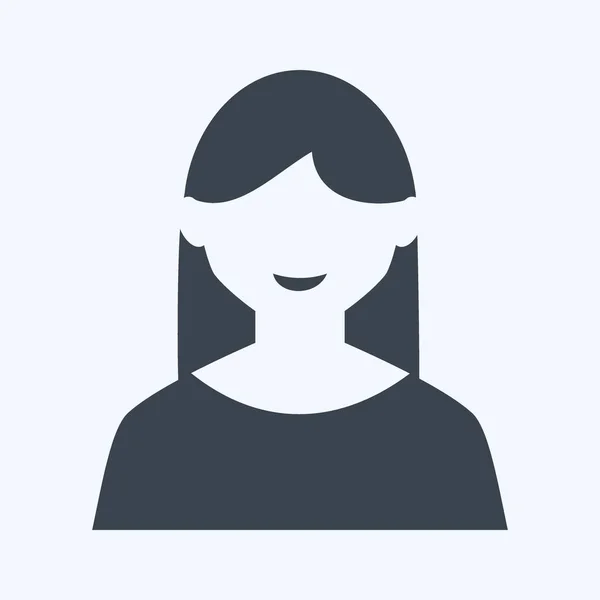 Icon Female User Geeignet Für Web Interface Symbol Glyphen Stil — Stockvektor