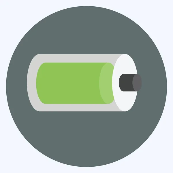 Icône Pleine Batterie Adapté Symbole Interface Web Style Plat Conception — Image vectorielle