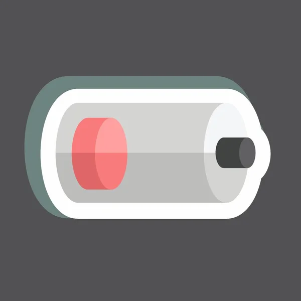 Sticker Low Battery Suitable Web Interface Symbol Simple Design Editable — Stockvektor