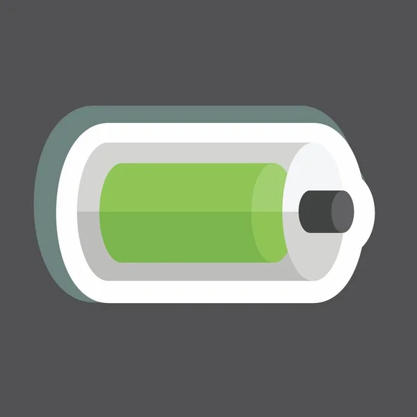 Sticker Volle Batterij Geschikt Voor Web Interface Symbool Eenvoudig Ontwerp — Stockvector