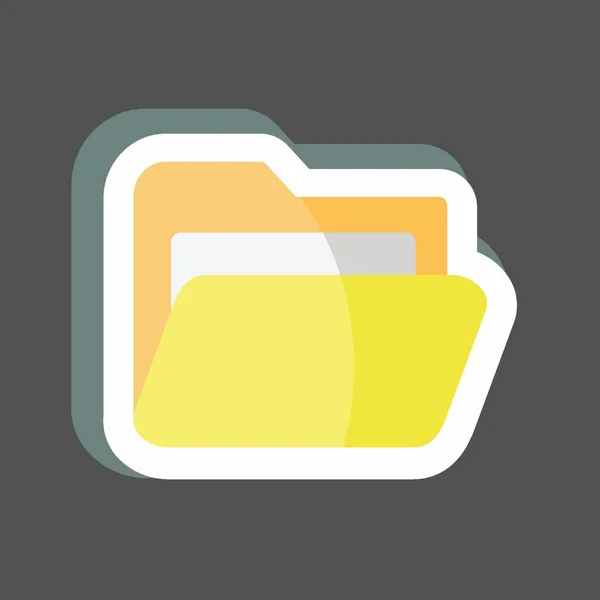 Sticker Folder Suitable Web Interface Symbol Simple Design Editable Design —  Vetores de Stock